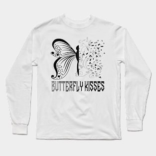 Butterfly Kisses Flowers Lovers Best Gift For Mothers Long Sleeve T-Shirt